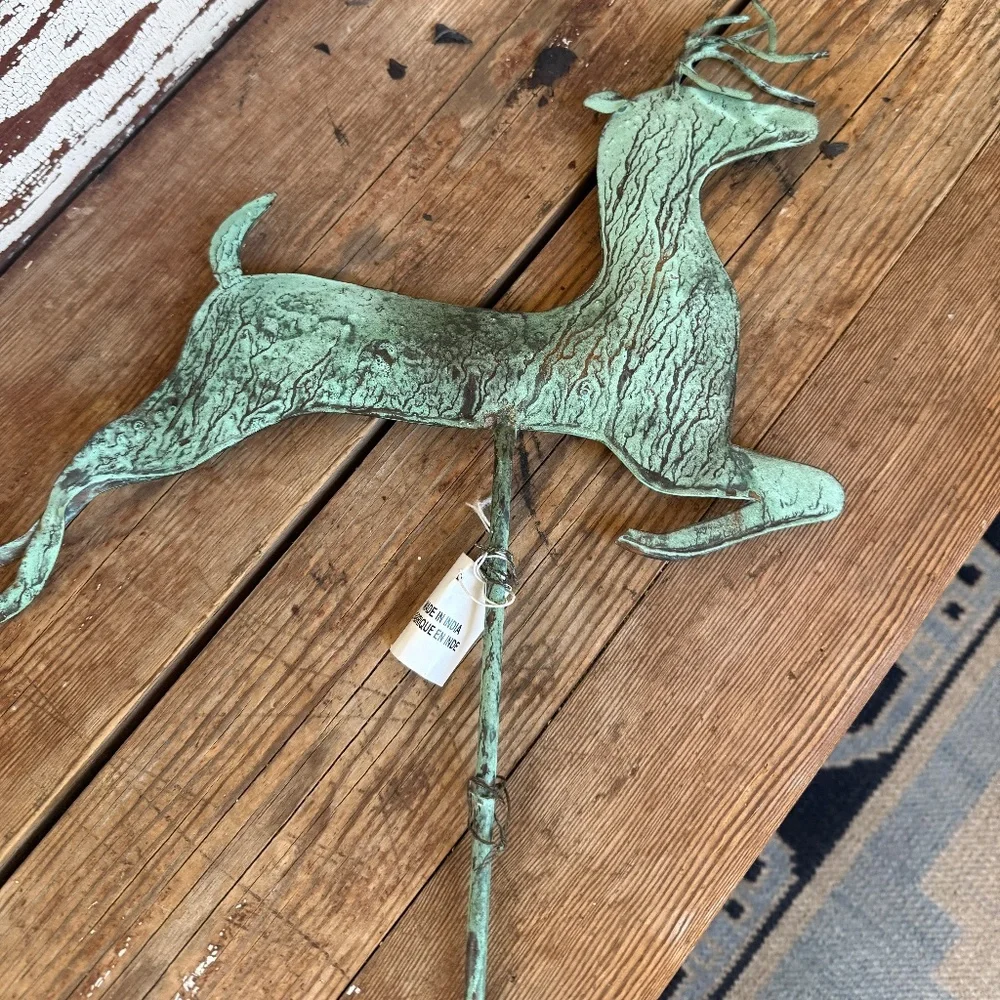 NWT Flawed  Anthropologie  Terrain  Verdigris Stag Tree Topper
